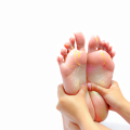 What is the waistline on the foot reflexology?